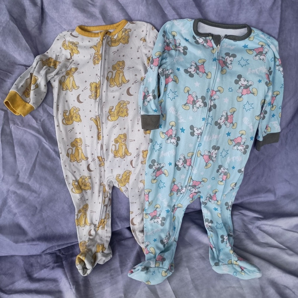 2pc Disney Baby Footie Pajama Set - Mickey Mouse & Lion King